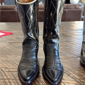 ACME Black and Gold Heeled Boots